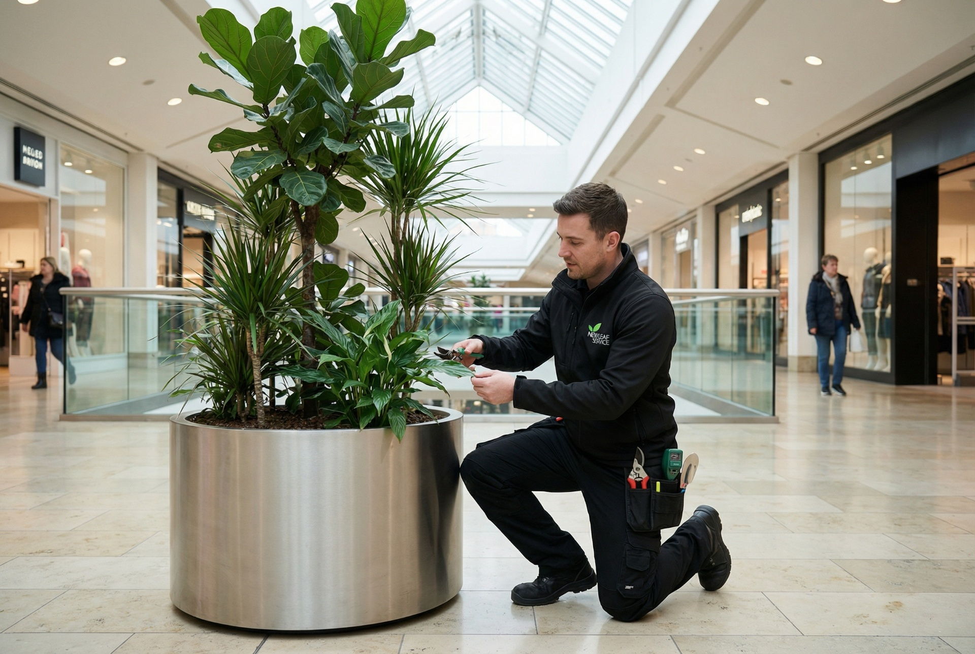 commercial interior planting installation in a Milton Keynes office – New Leaf Services