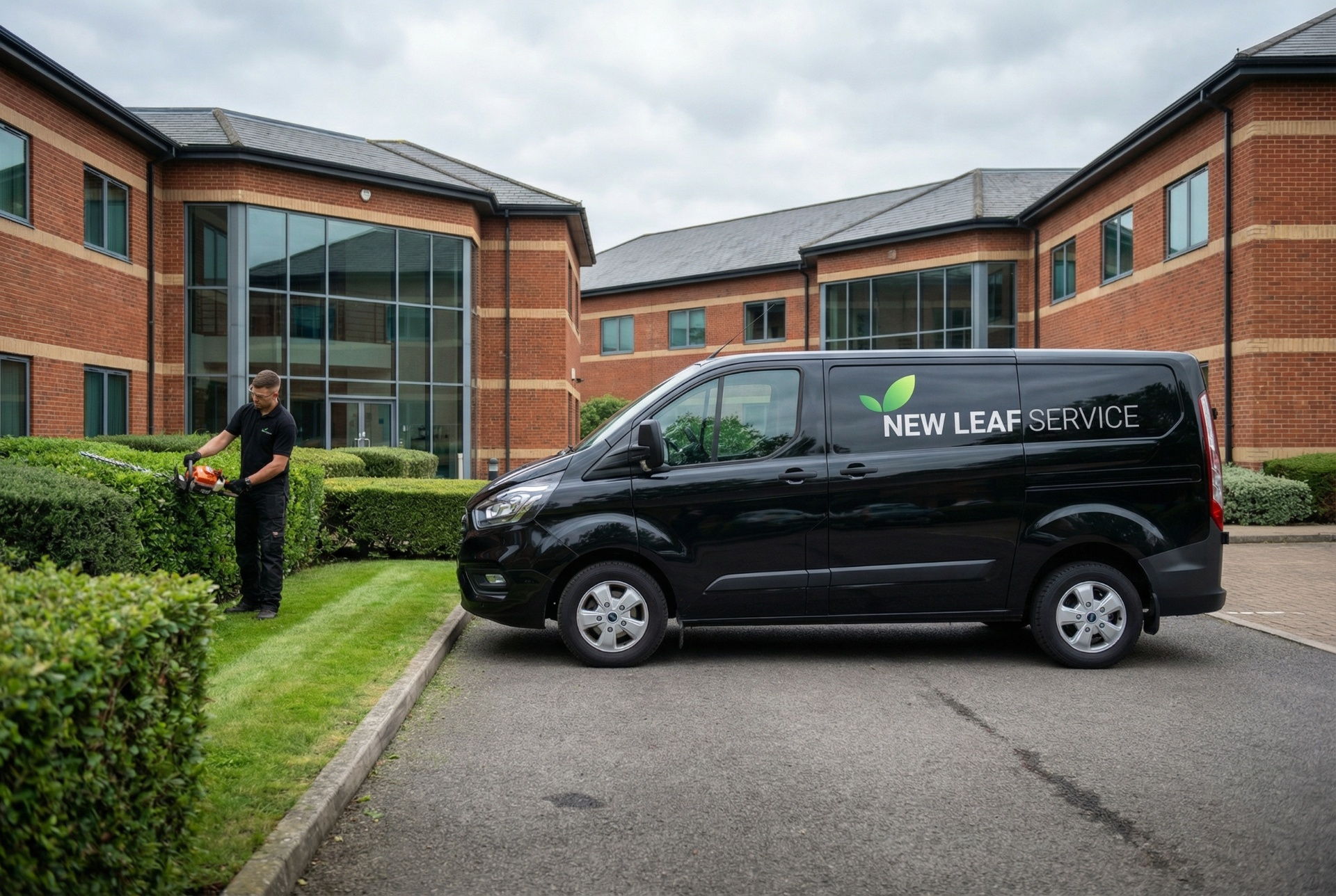 commercial hedge trimming and grounds maintenance in Milton Keynes – New Leaf Services