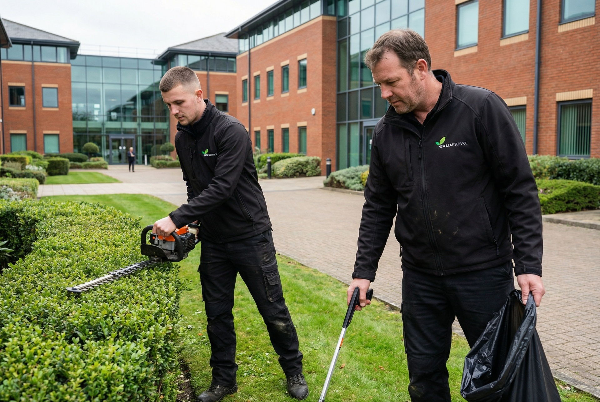 commercial litter picking and site presentation services in Milton Keynes – New Leaf Services